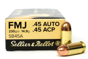 Unleash Precision with Sellier & Bellot .45 ACP FMJ Ammunition