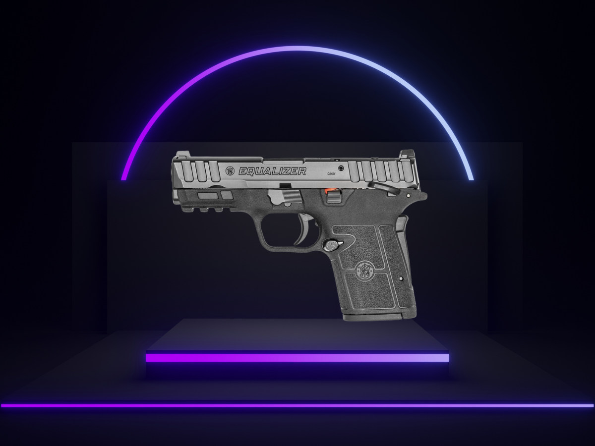 Smith & Wesson Equalizer 9mm on Neon Podium